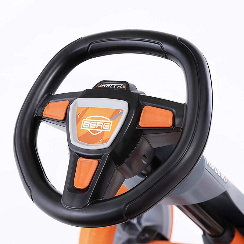 BERG Reppy Racer Kids Pedal Go Kart Ride On Toy with Axle Steering and Bucket Seat, Gray & Orange