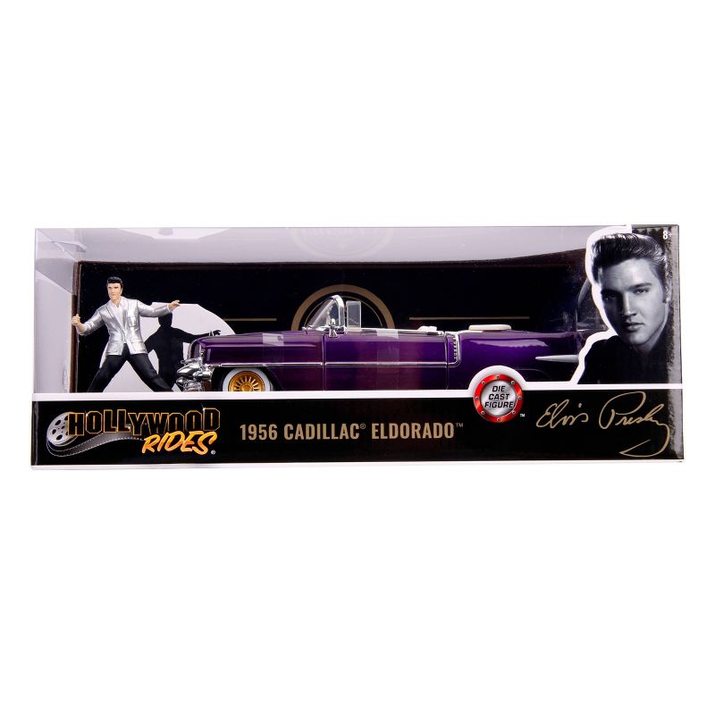 Jada Toys Hollywood Rides Elvis Presley 1957 Cadillac El Dorado Die-Cast Vehicle with Elvis Die-Cast Figure 1:24 Scale Candy Purple