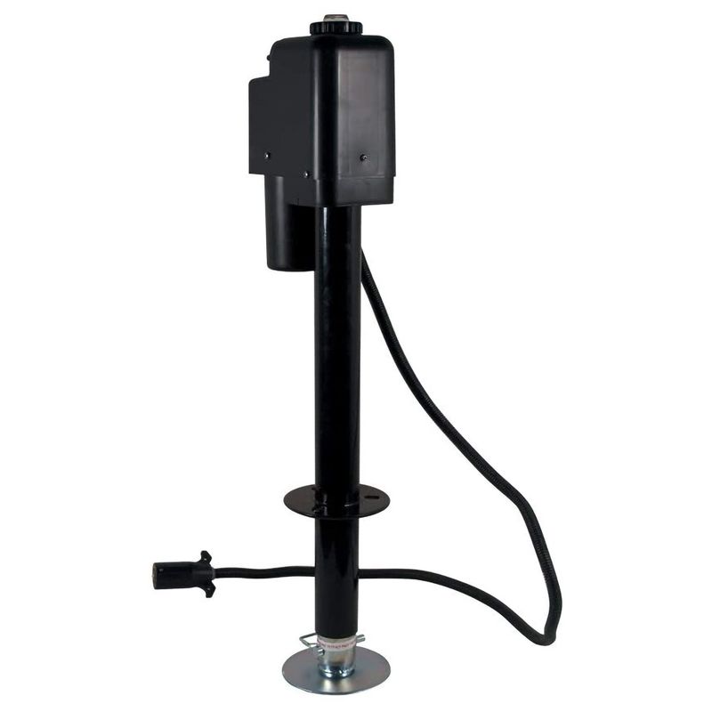 Quick Products JQ-3500B-7P 2.25 Inch 3,650 Pounds Electric Tongue Jack with 7 Way Plug, LED Working Light and Manual Crank Override for Trailers