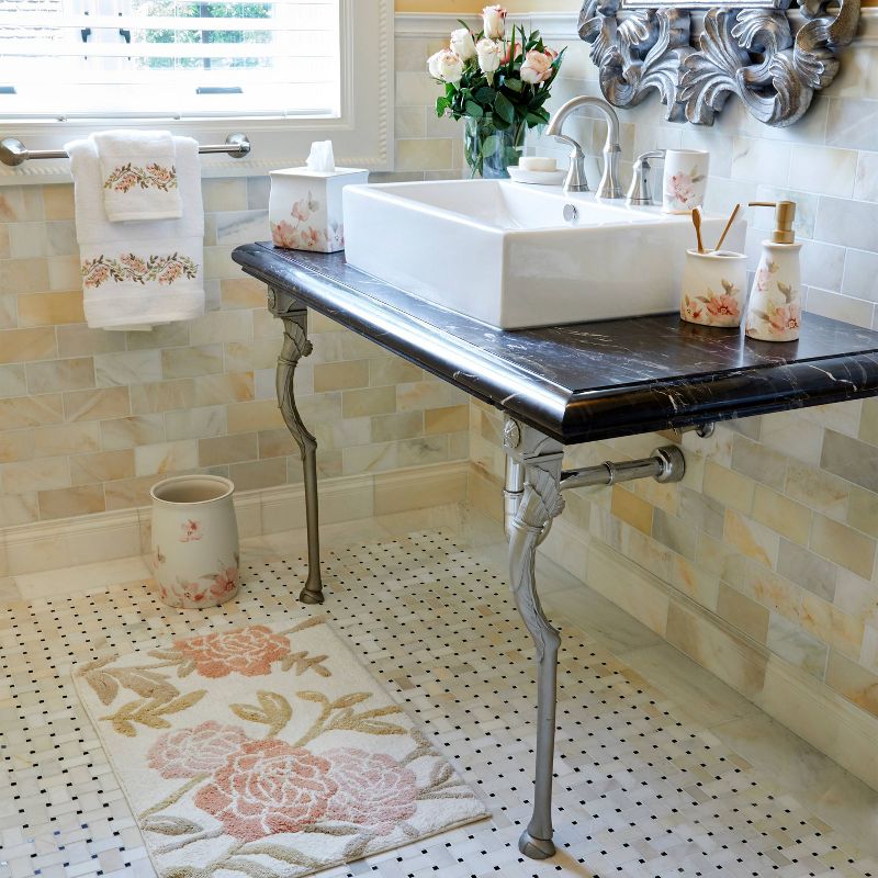 20" x 30" Misty Floral Bath Rug Pink - Saturday Knight Ltd.