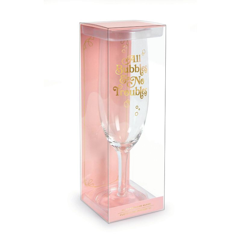 27oz Extra Large 'All Bubbles No Troubles' Drinkware Glass