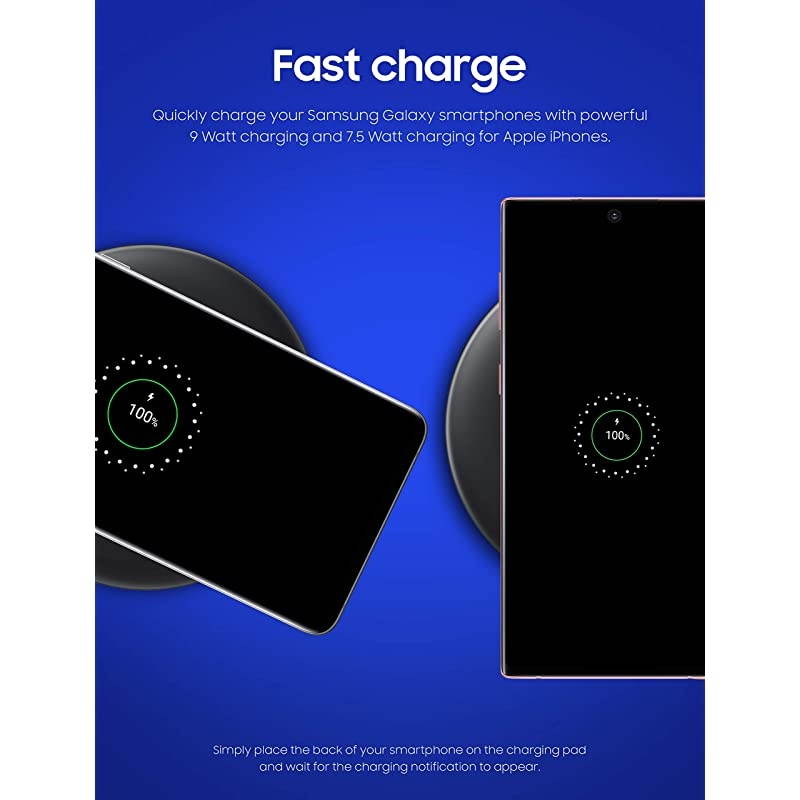 Qi Certified Fast Charge Wireless Charger Pad (2019 Edition) with Cooling Fan for Galaxy Phones, Watches and Apple Iphone Devices - US Version