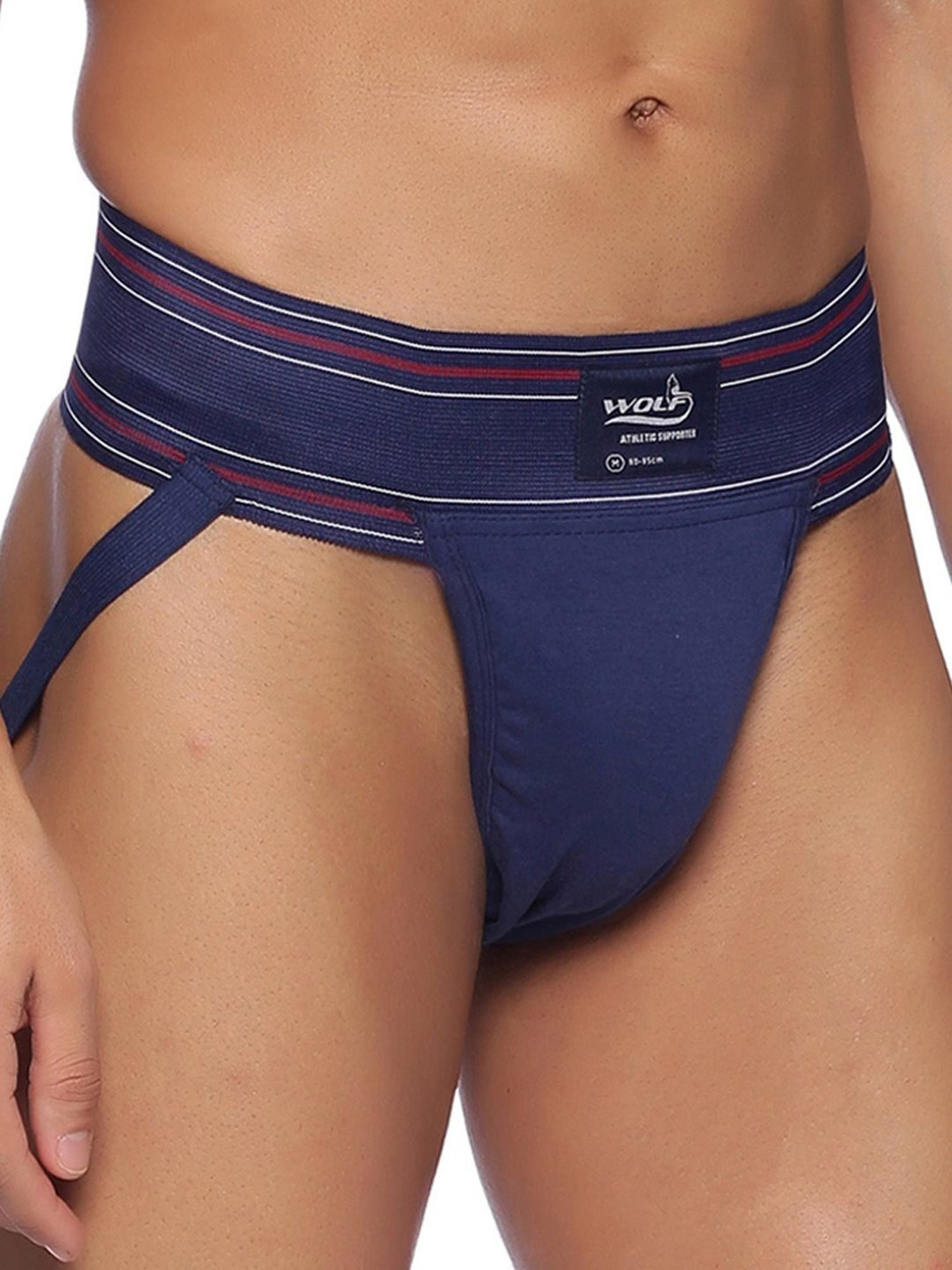 Omtex Men's Athletic Wolf Cotton Supporter Jockstraps (Navy) Size - XL