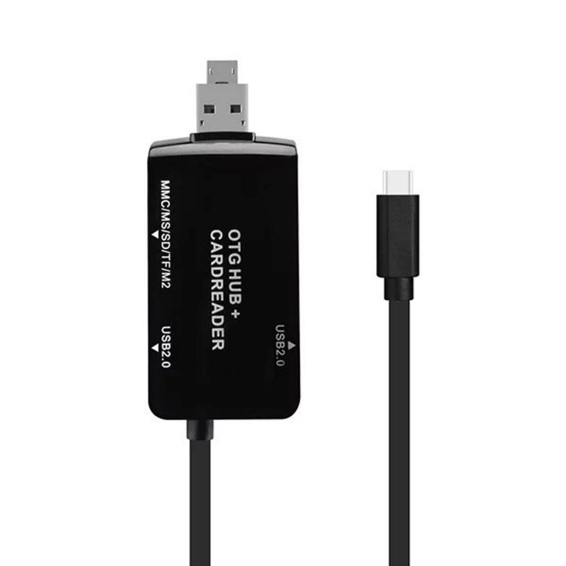 USB-C Type C / USB 2.0 / Micro USB TF Micro SD & SD & MS & OTG Card Reader