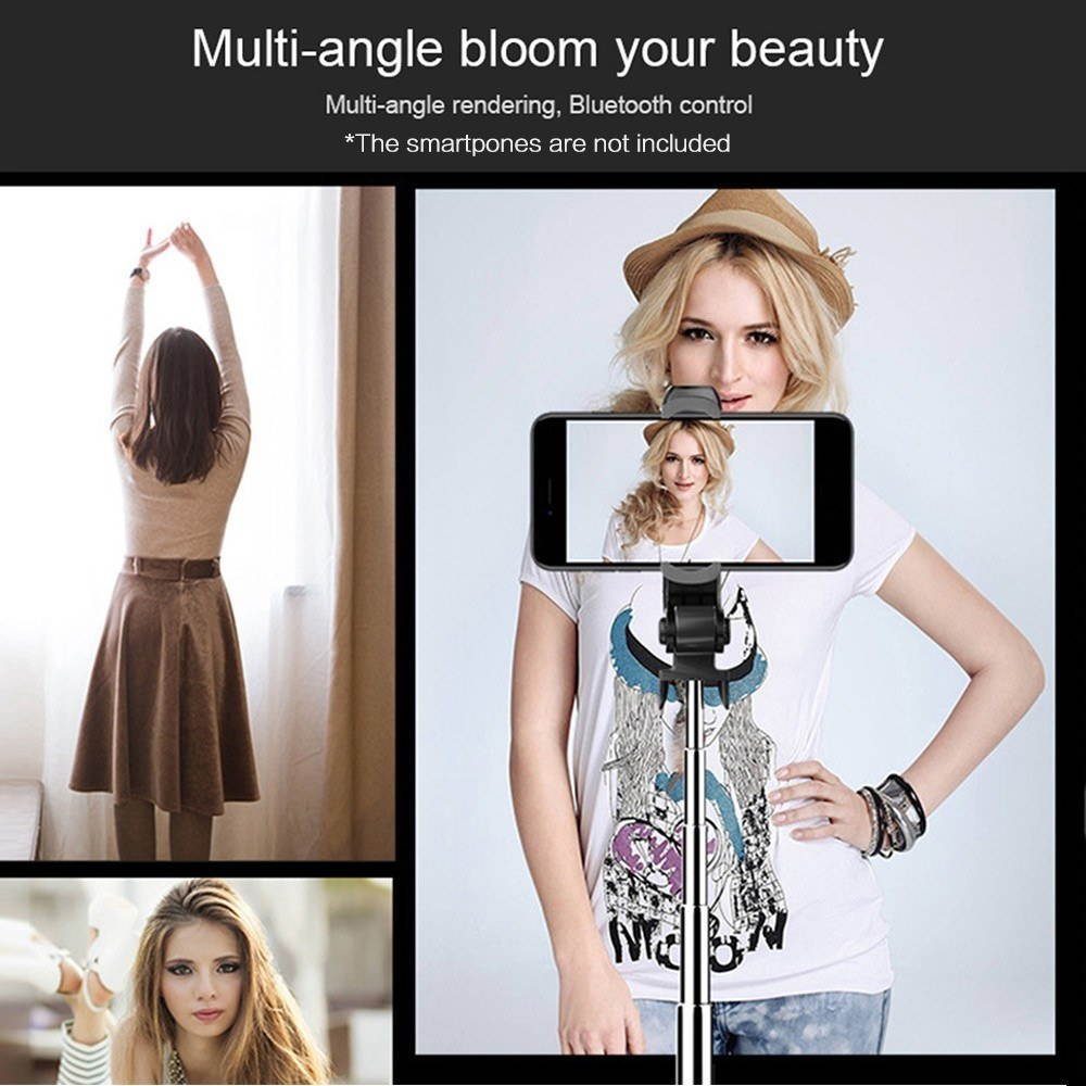 Smartphone Selfie Stick Tripod Stand with Phone Holder Remote Shutter for Selfie Live Streaming Video