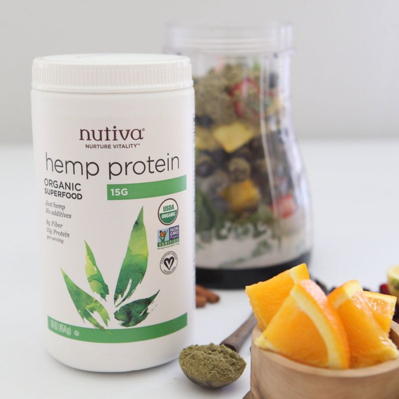 Nutiva Organic Vegan Hemp Protein Powder - 16oz