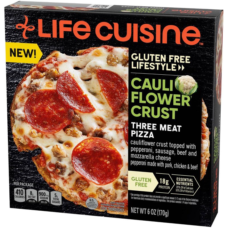 Life Cuisine Cauliflower Crust Three Meat Frozen Pizza - 6oz
