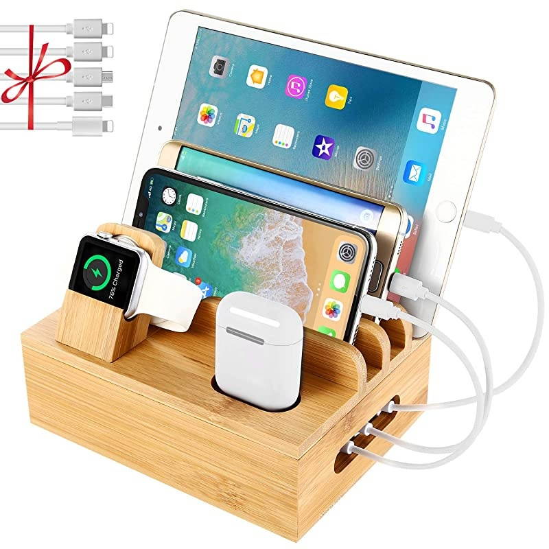Charging Station Dock for 45 6 Ports USB ChargerDesktop Docking Station Organizer for CellphoneSmart WatchTablet5 Charging Cables IncludedNo Power Supply