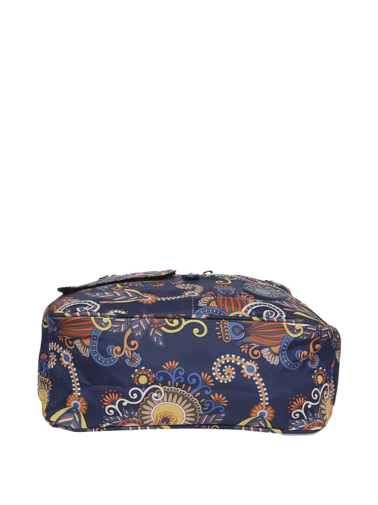 Baomi Blue & Yellow Floral Printed Medium Cross Body Bag