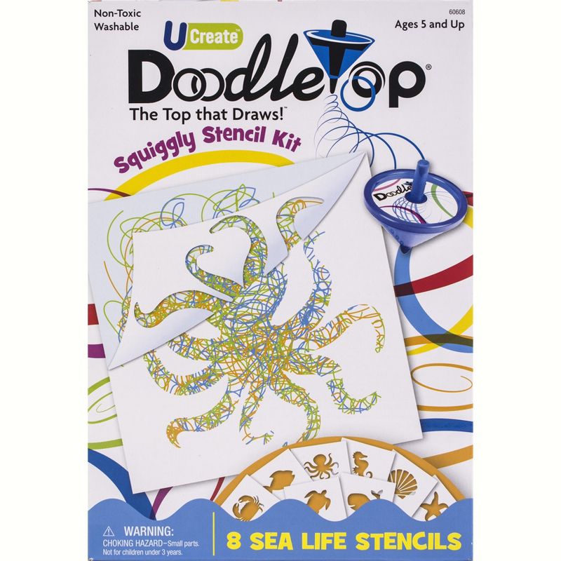 UCreate Doodletop Squiggly Stencil Kit-Sea Life