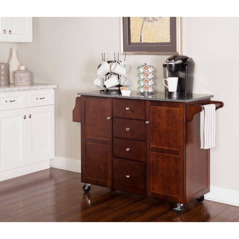 Origami Wood Top Steel Kitchen Organizer 3 Mesh Basket Sliding Drawer (2 Pack)