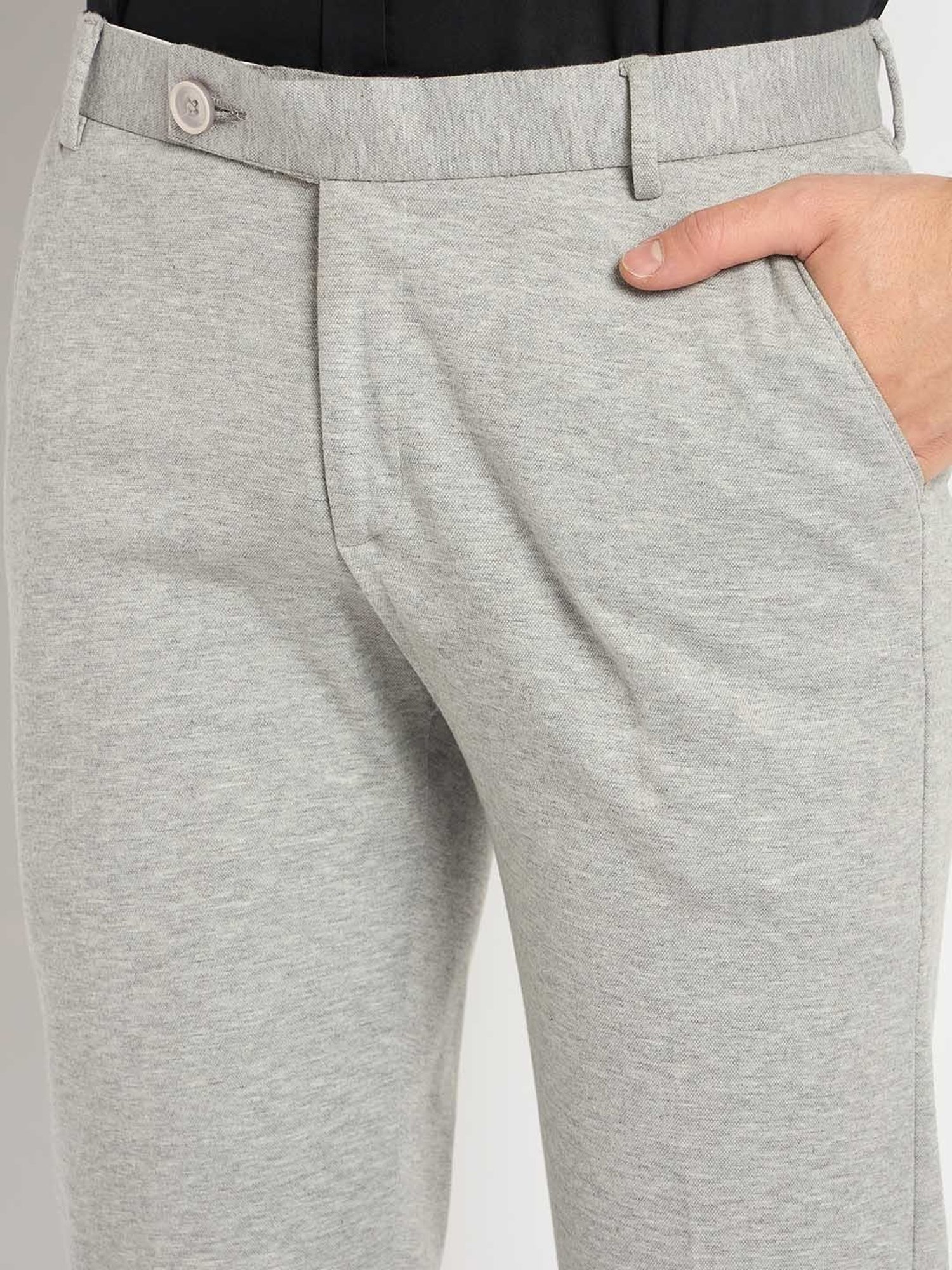 Club York Grey Melange Regular Fit Two Piece Suit