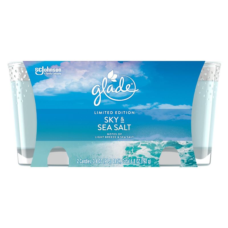 Glade Sky  Sea Salt Twin Candle - 2pk/6.8oz