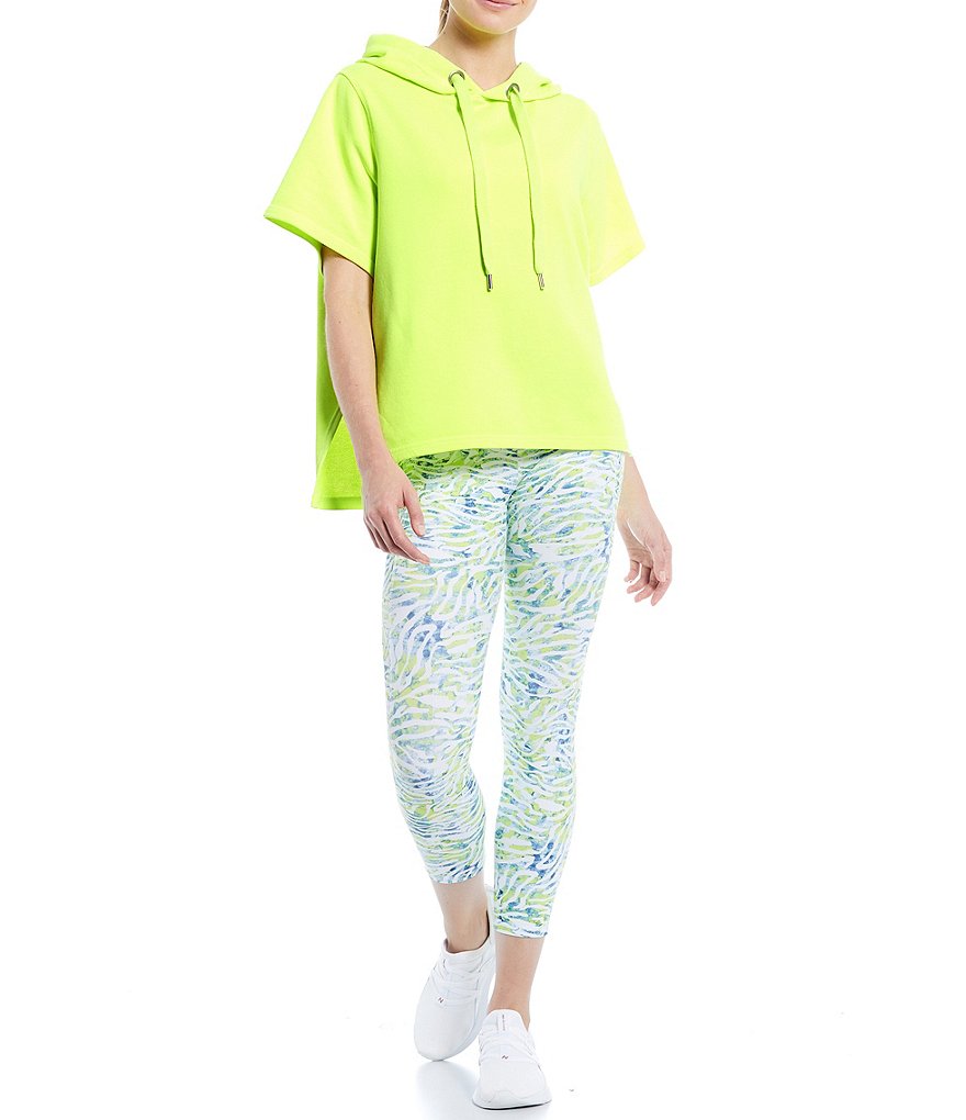 Eva Varro Animal Print Knit Jersey 3/4 Slit Sleeve Tunic