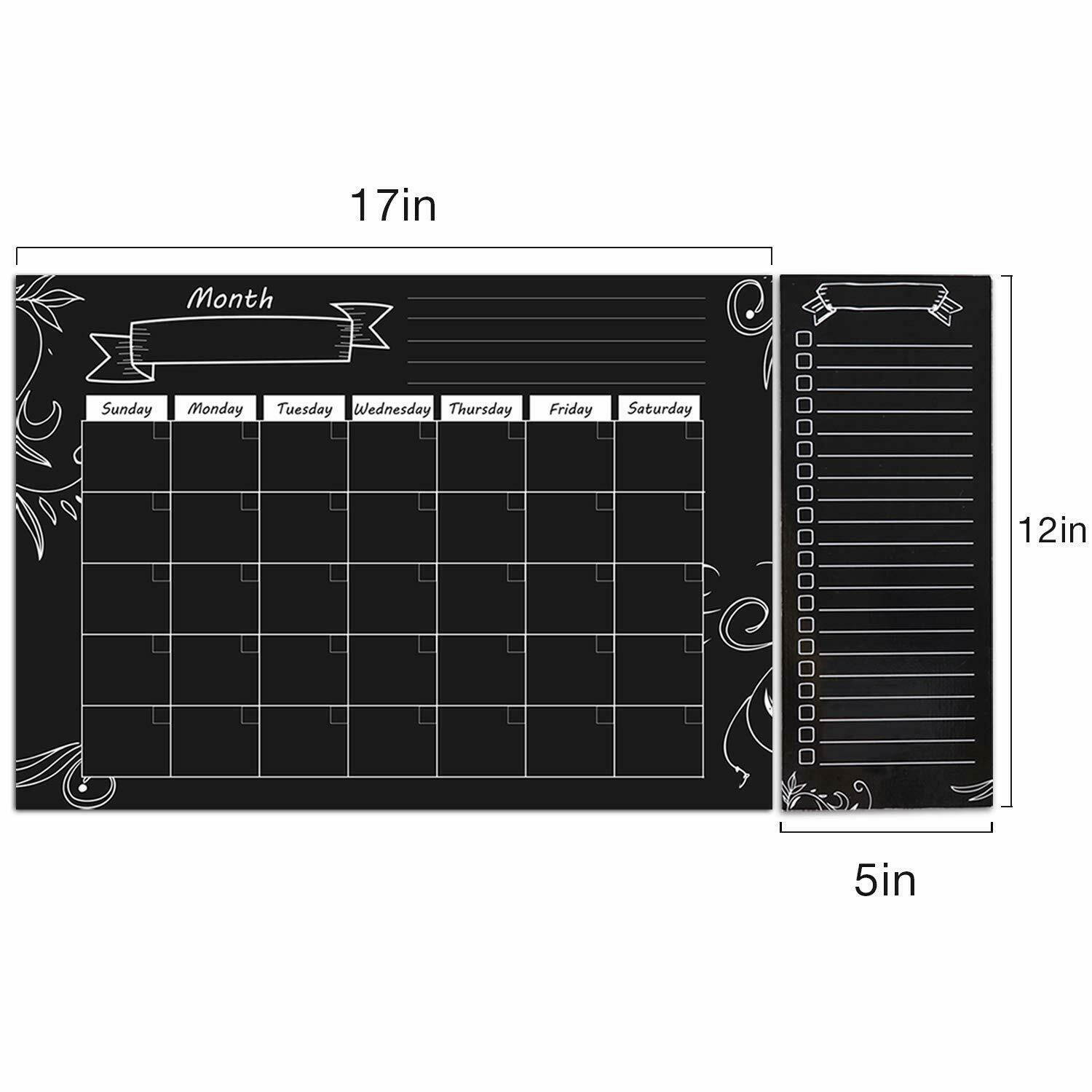 MoKo Magnetic Dry Erase Monthly Calendar Planner Refrigerator Shopping List New