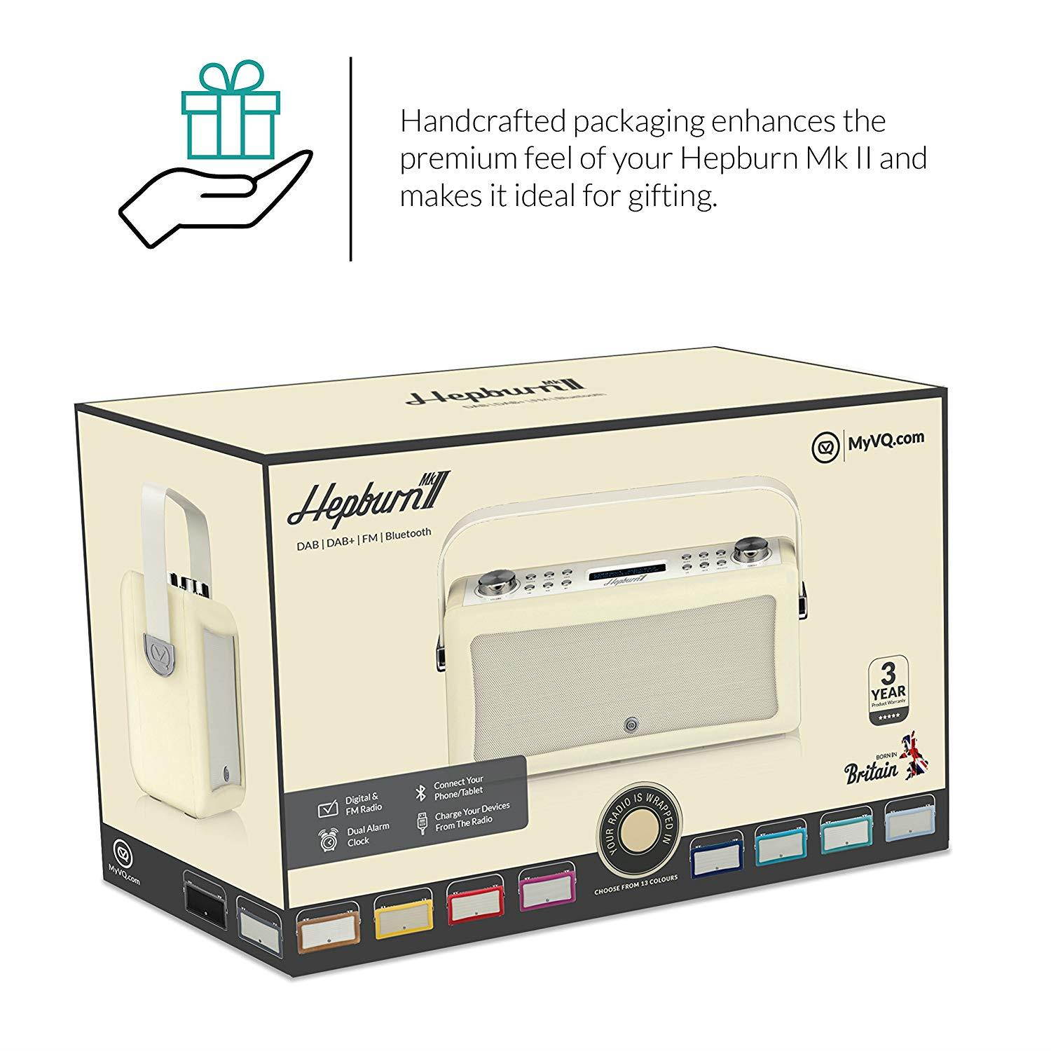 VQ Hepburn Mk II HD Digital Radio with FM, Bluetooth & Alarm Clock &ndash; Black