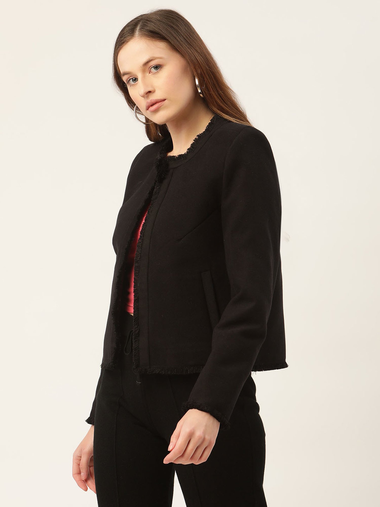 Rooted Black Regular Fit Jacket