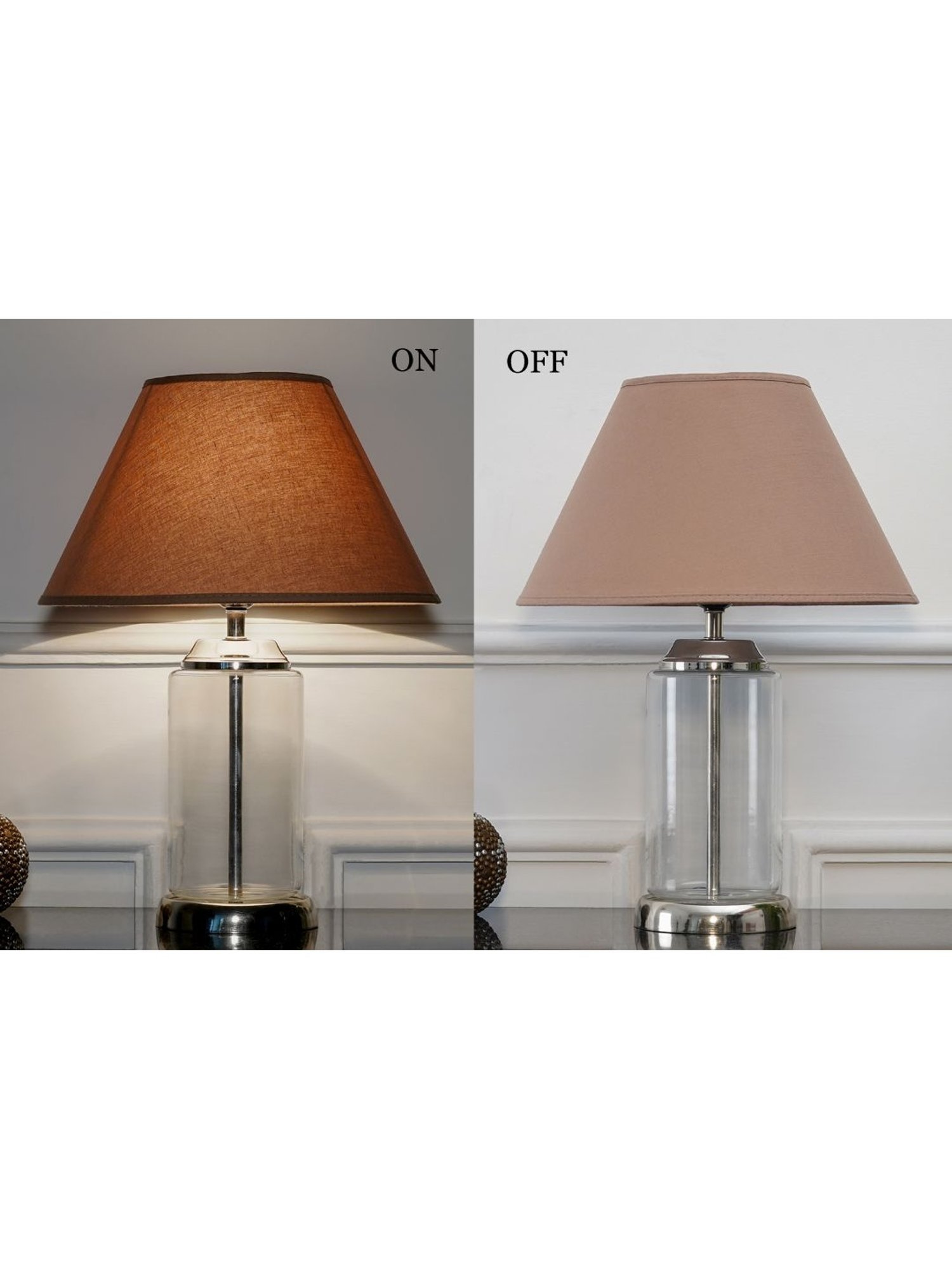 Kapoor Lamp Shades Transparent & Pink Glass Duffield Clear Cotton Shade Table Lamp