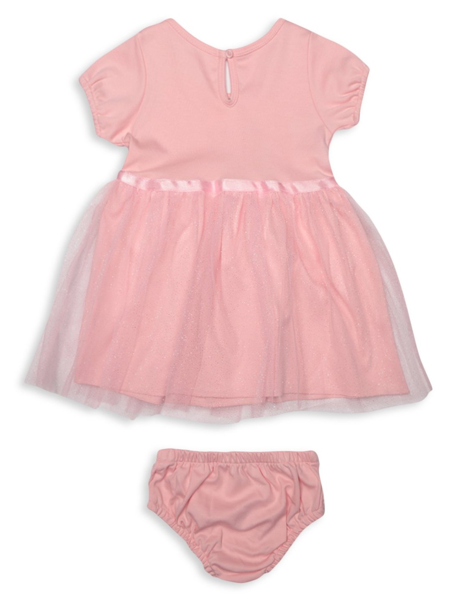 GJ baby Pink Printed Dress with Bloomers