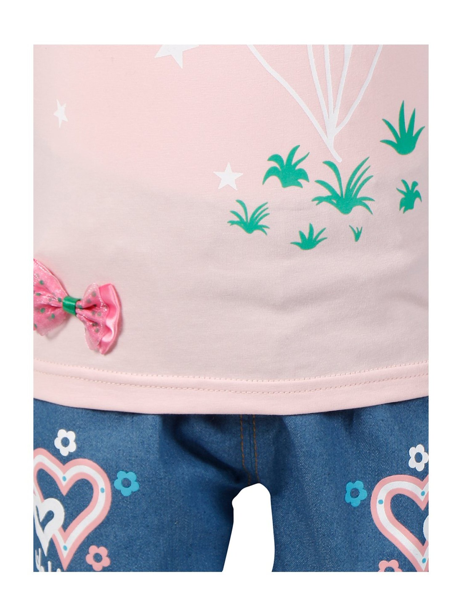 Passion Petals Kids Pink Cotton Printed Top & Shorts