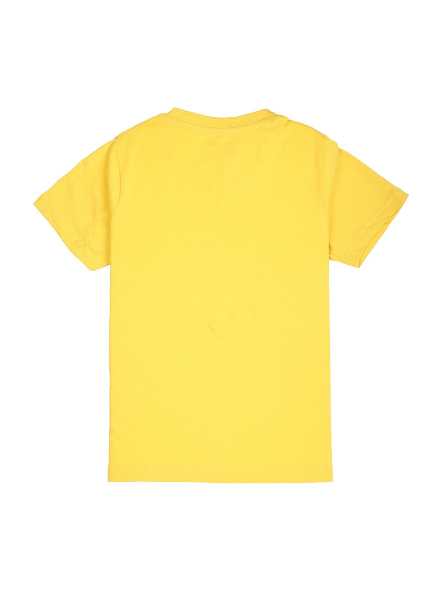 Proteens Kids Yellow Cotton Printed T-Shirt