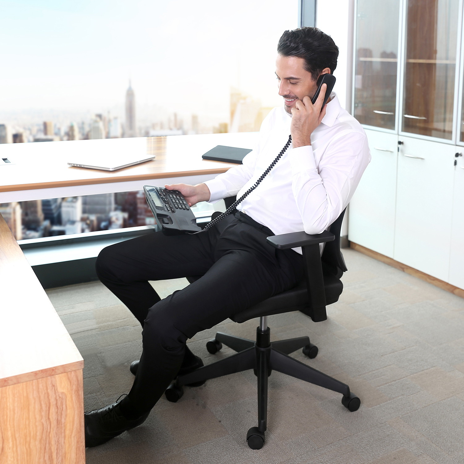 Ergonomic Mid-Back Mesh Swivel Task Chair with Arm Rest and Back for Home and Office