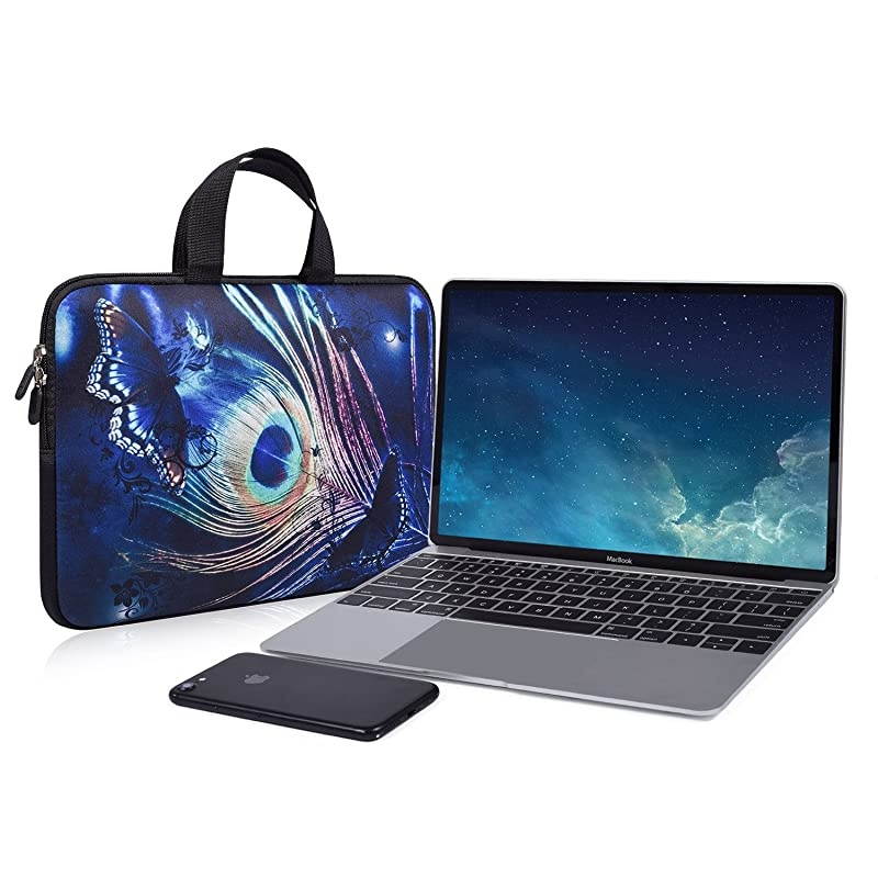 inch Chromebook Laptop Bag Sleeve Case Compatible with Lenovo Chromebook C330/Samsung Chromebook 4/Lenovo Chromebook Flex 3/ASUS L203MA-DS04 VivoBook /Dell 11-5190 Case Bag( Peacock Feather)