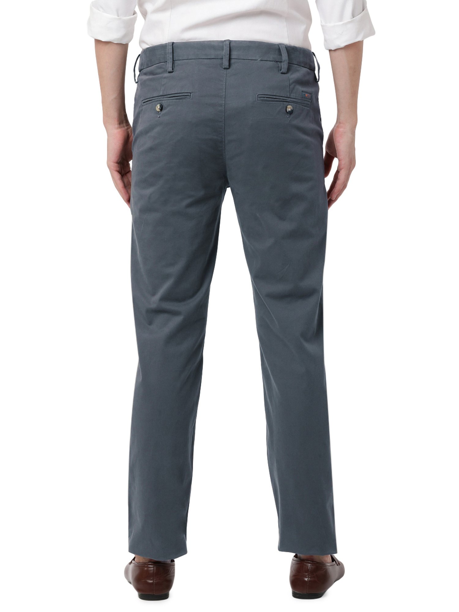 MinusOne Teal Blue Regular Fit Chinos