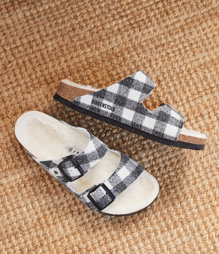 Birkenstock Women's Arizona Plaid Shearling Sandals