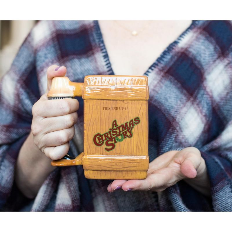 Silver Buffalo A Christmas Story Leg Lamp Fragile Box 3D Sculpted Coffee Mug | Holds 20 Ounces