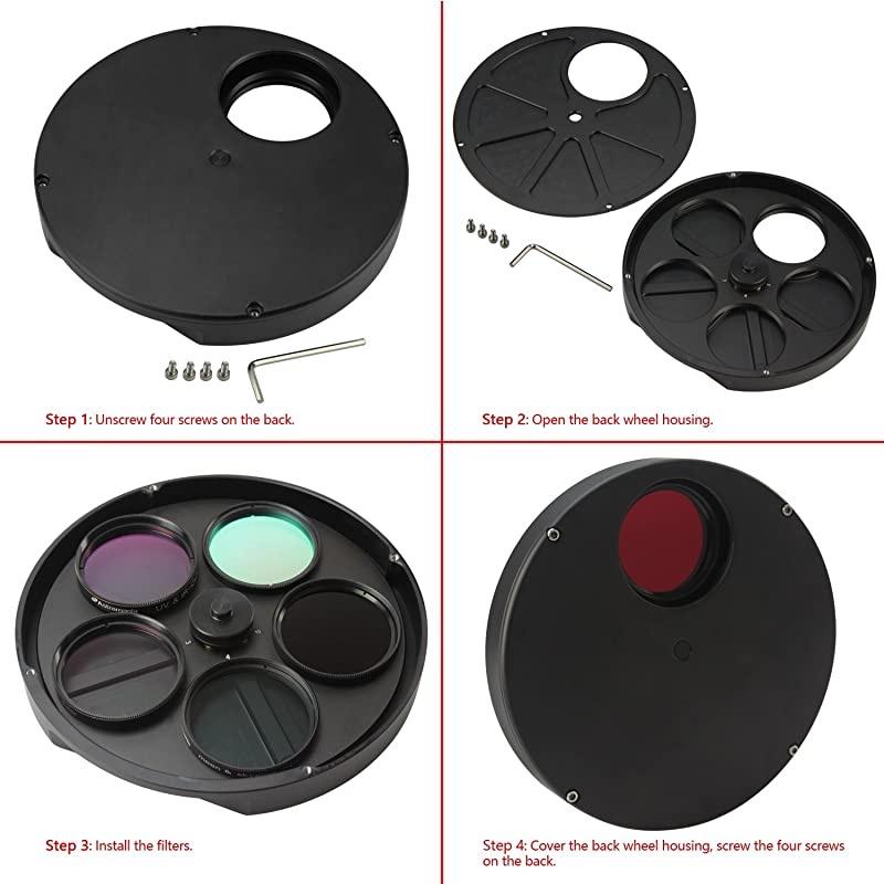 2quot Multiple 5Position Filter Wheel for Telescope Allowing You to Image Without Any Reflections or Stray Light