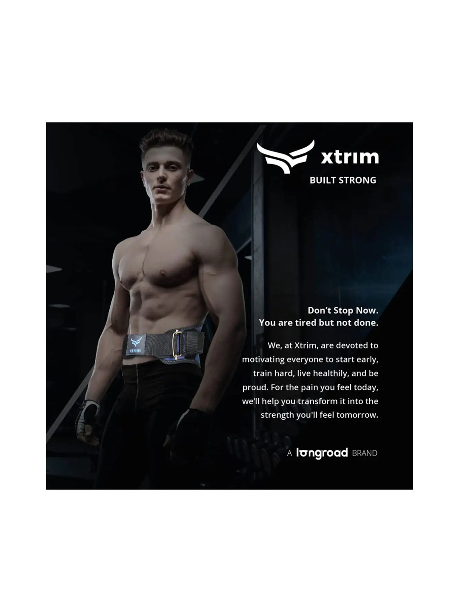Xtrim Wings 6 Inches Weight Lifting Belt (Navy) Size - Small