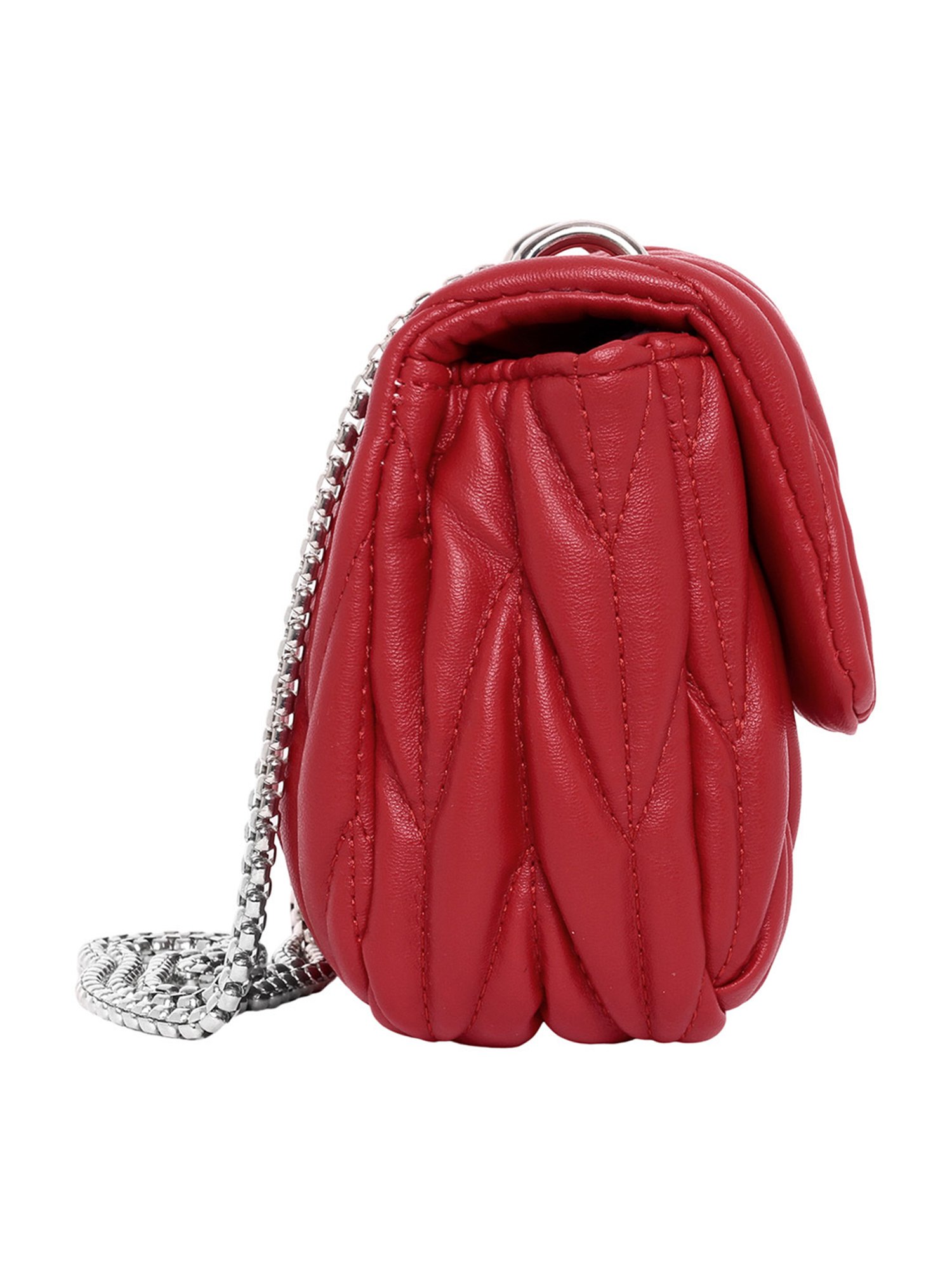 Lino Perros Red Quilted Medium Shoulder Bag