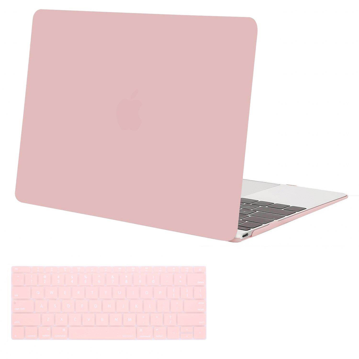 MOSISO Plastic Hard Shell Case & Keyboard Cover Compatible MacBook 12 Inch Retina Display Model A1534 (Newest Version 2017/2016/2015), Rose Quartz