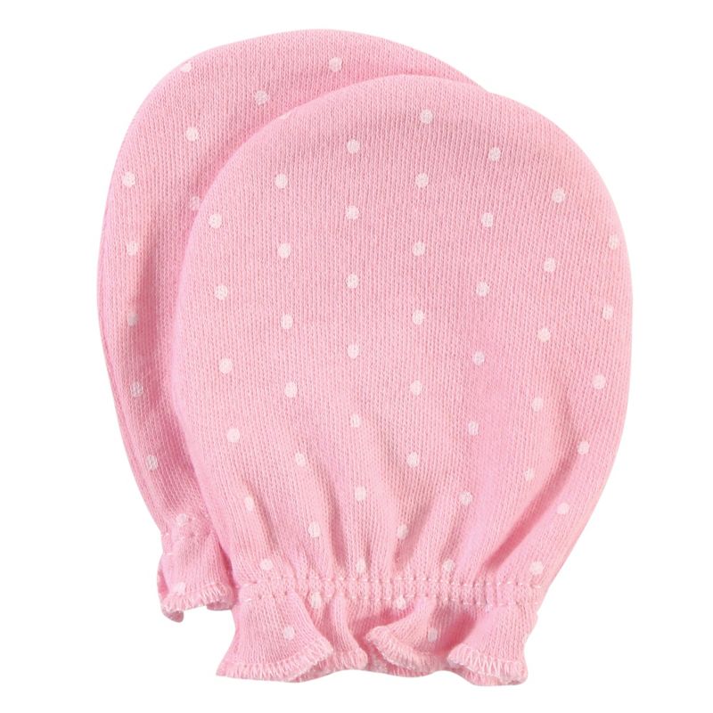 Hudson Baby Infant Girl Cotton Scratch Mittens, Pink Rose, 0-6 Months