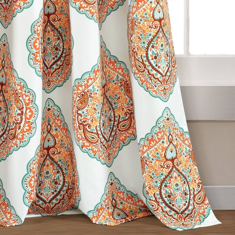 Set of 2 (84"x52") Harley Light Filtering Window Curtain Panels Orange - Lush Décor