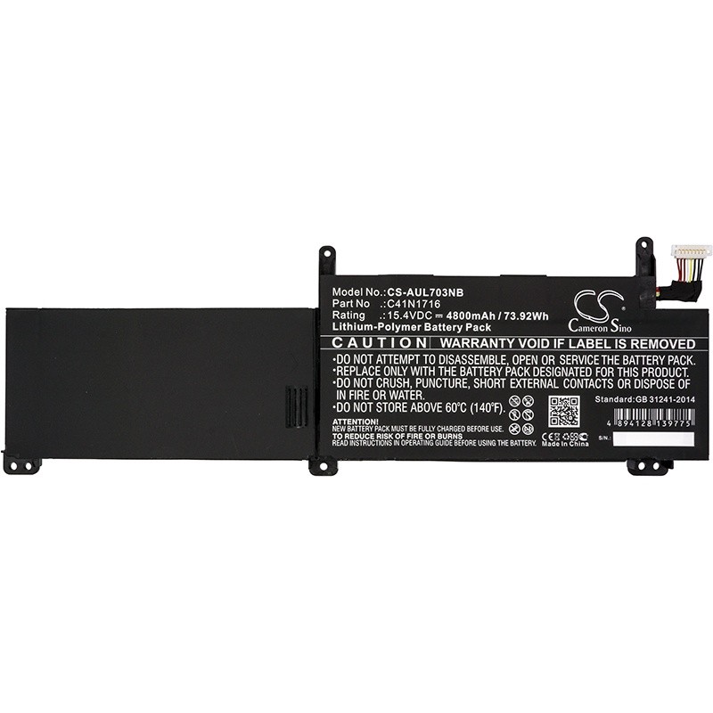 Battery Replacement for Asus GL703GM-EE241 GL703GM-E5171T GL703GM-EE129T GL703GM-E5108 GL703GM-NS73 GL703GM-0051A8750H GL703GM-E5159T OB200-02770000M OB200-02770000P 0B200-02770000 C41N1716 C41PqPH