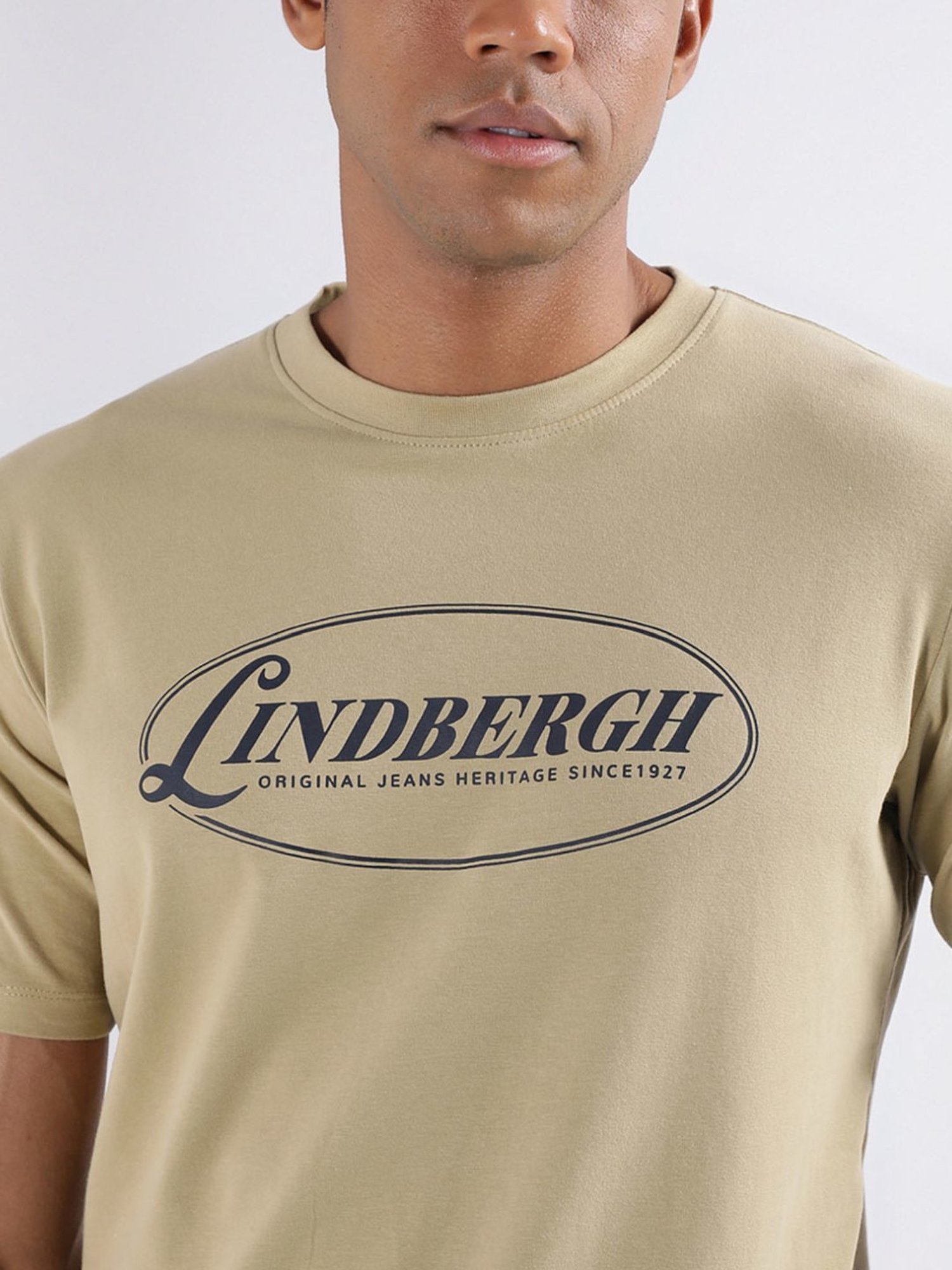 Lindbergh Khaki Regular Fit T-Shirt