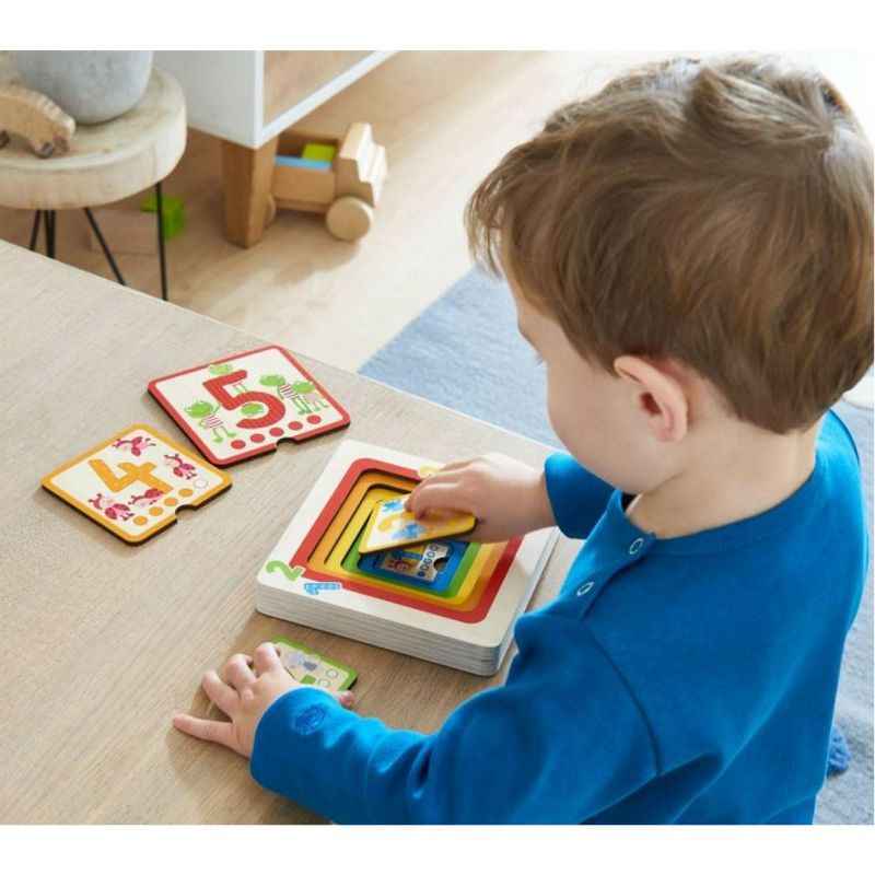 HABA Counting Friends Wood layering puzzle Fosters Number Recognition from 1-5