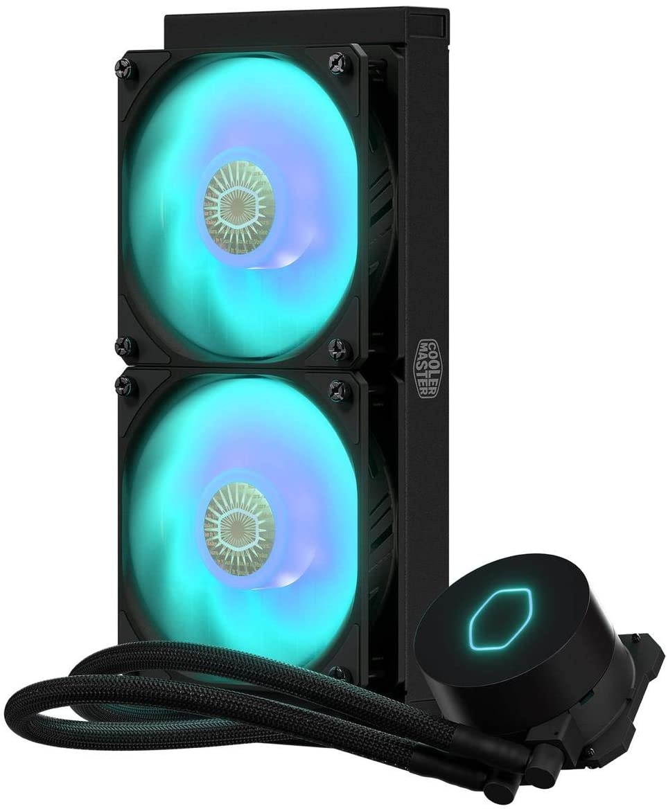 Cooler Master MasterLiquid ML240L RGB V2, Close-Loop AIO CPU Liquid Cooler, 3rd Gen Dual Chamber Pump, 240 Radiator, Dual SickleFlow 120mm for AMD Ryzen/Intel 1151 (MLW-D24M-A18PC-R2)