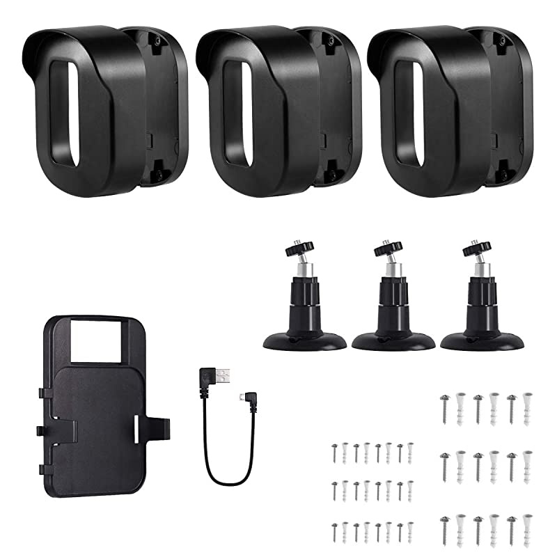 Xt2 Wall Mount Bracket 3 Pack Plastic HousingMount with Sync Module Outlet Mount for Xt2Xt Indoor Outdoor Cameras Security System Black