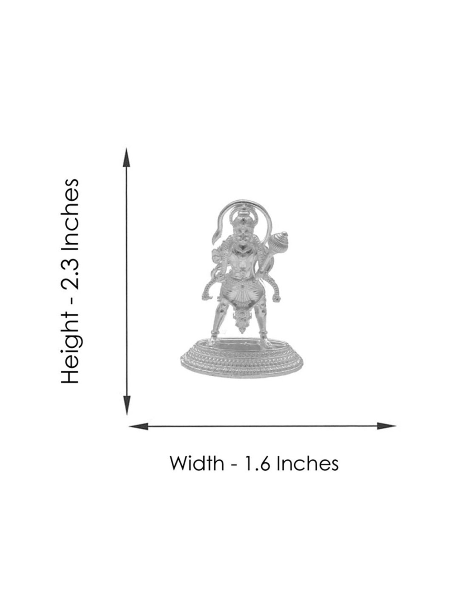 Sri Jagdamba Pearls 800 Silver Veer Anjaneya Hanuman Divine Idol - 26 gm