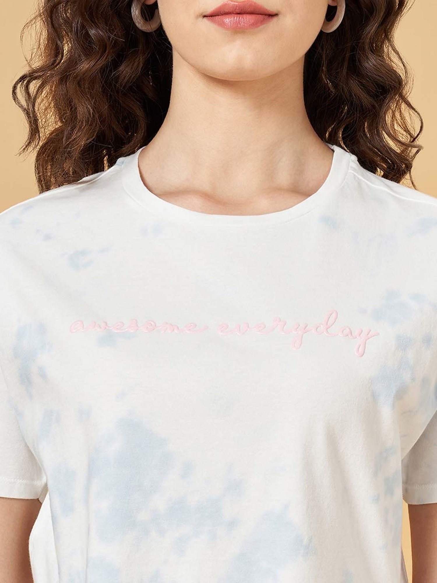 People by Pantaloons White Cotton Printed Top