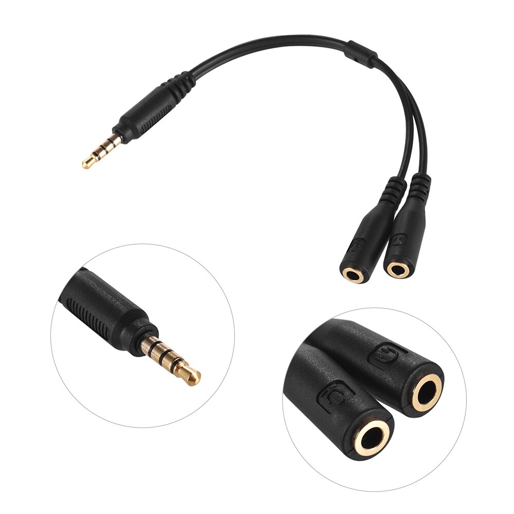 3.5mm Microphone Adapter Cable Audio Stereo Mic Converter Cord 4 Pole TRRS Male Plug for iPad iPhone Samsung Huawei Smartphone (1pcs)