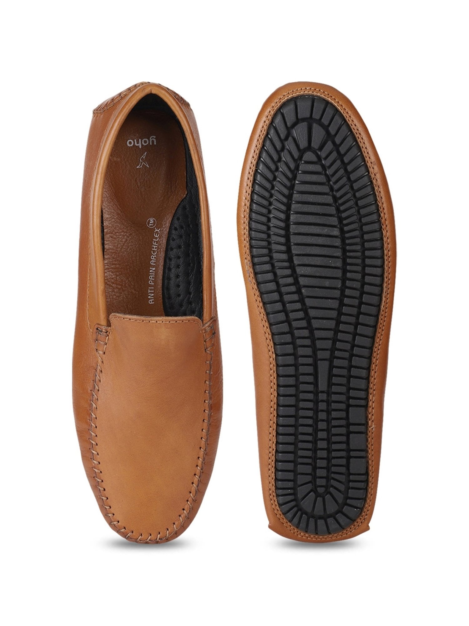 Yoho Men's Anti Pain Archflex Tan Loafers