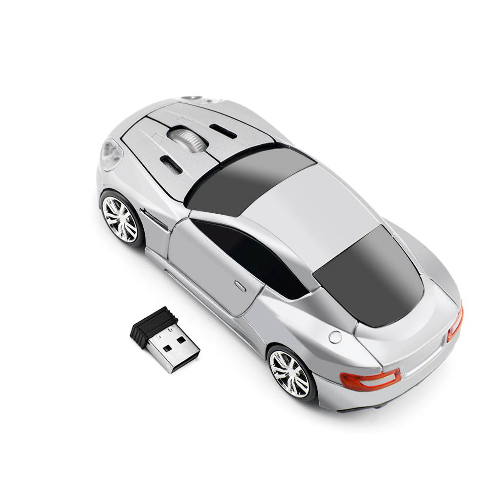 KuWFi Wireless Mouse Cool Sport Car Shape 2.4GHz 1600DPI Optical Cordless Mice with USB Receiver for PC Laptop