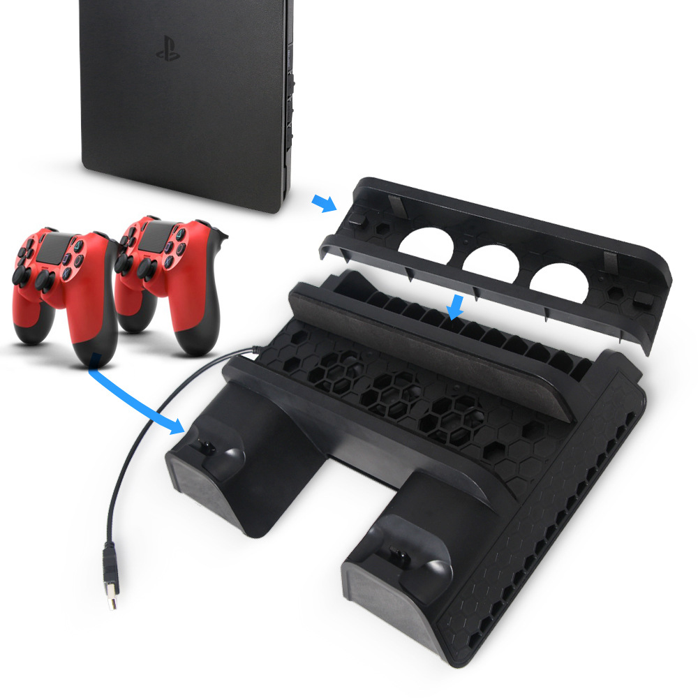 Multi In One Charging Base Bracket Controller Seat Charging Cooling Fan Disc Rack TP4-882 for PS4 SLIM PRO