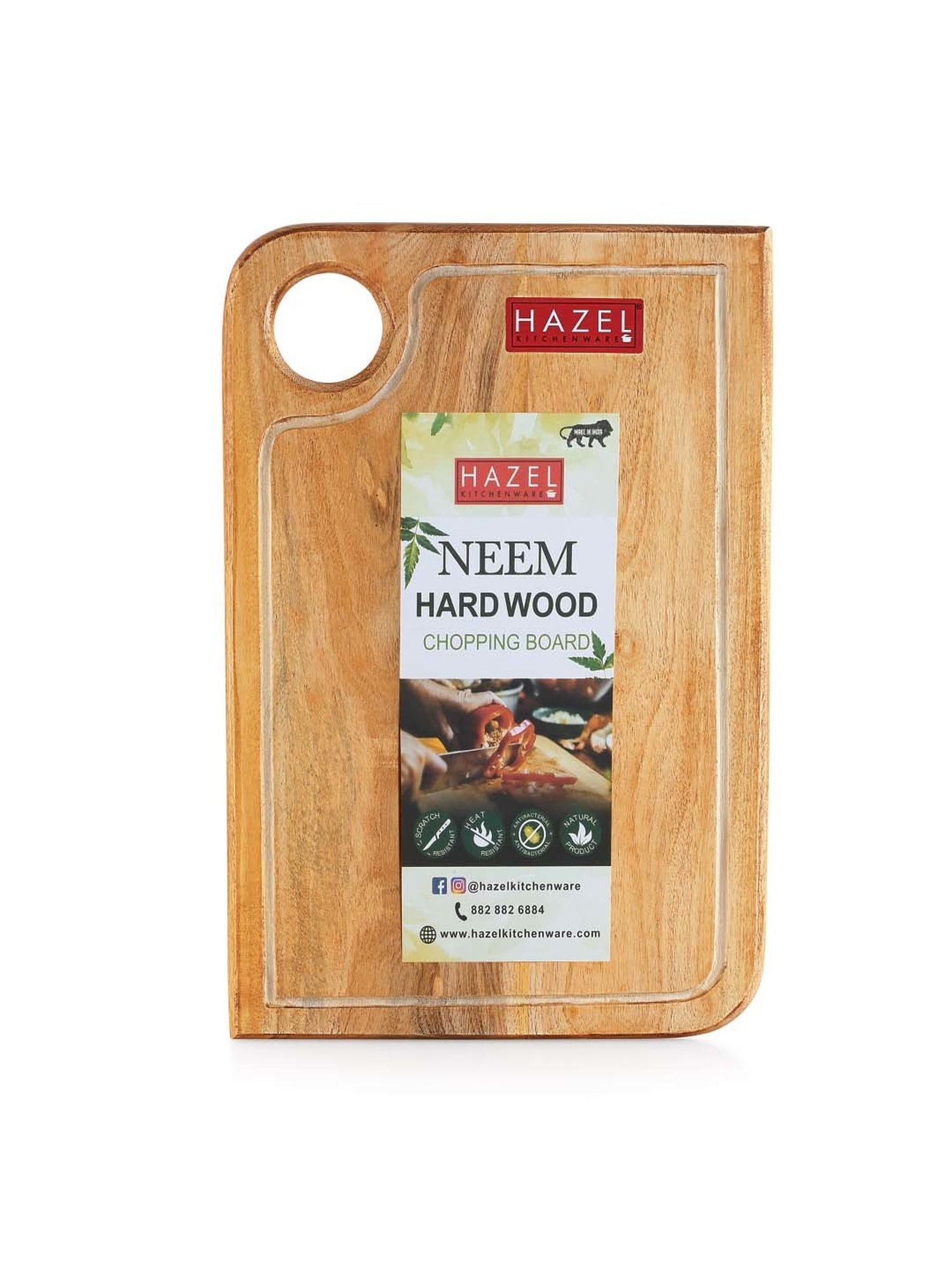 Crayton Natural Beige Mango Wood Chopping Board - Set of 1