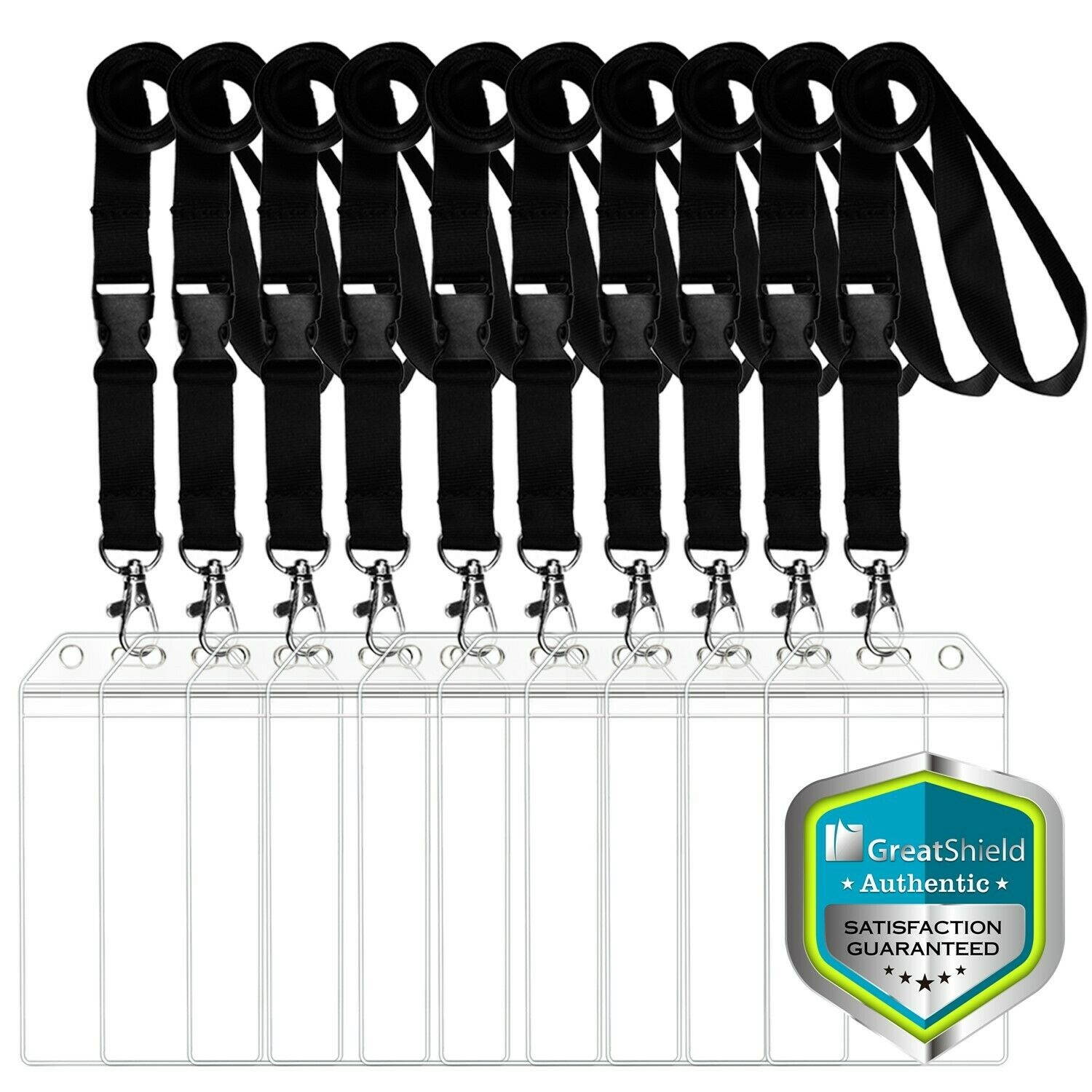 Waterproof ID Badge Holder Hard Plastic Card Case Slim Lanyard Protector Lot