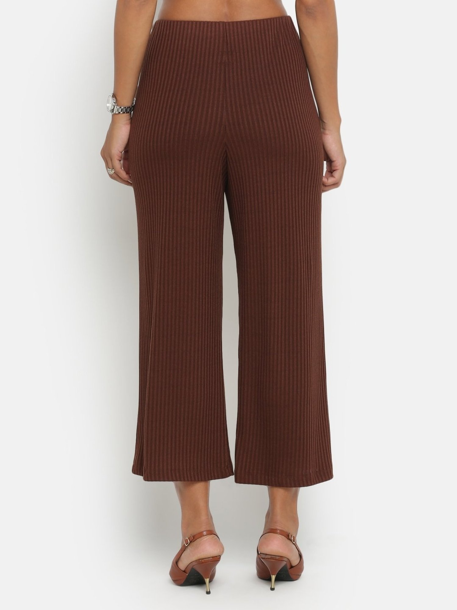 Office & You Brown Mid Rise Palazzos